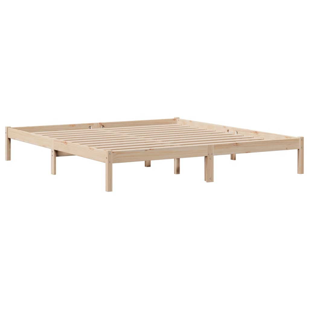 Lit bibliothèque sans matelas 180x200 cm bois massif de pin