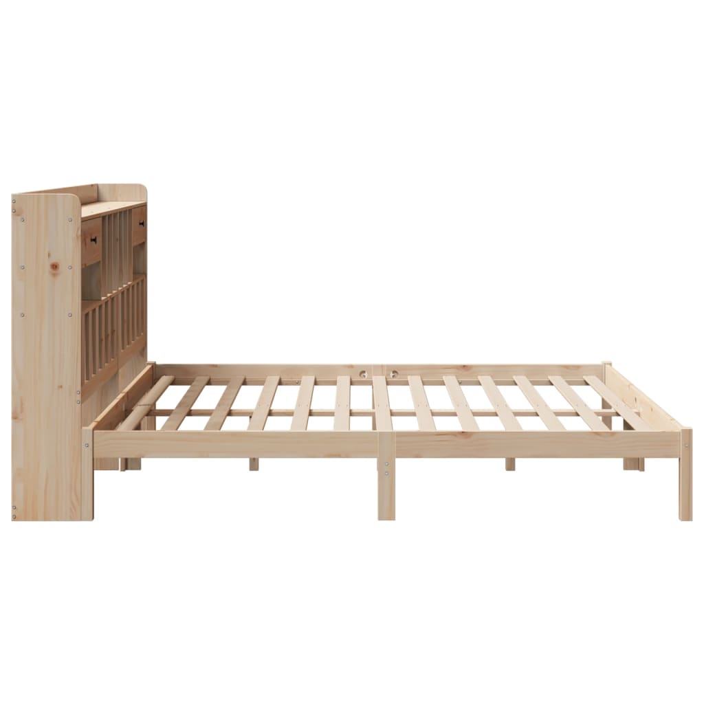 Lit bibliothèque sans matelas 180x200 cm bois massif de pin - XIOS