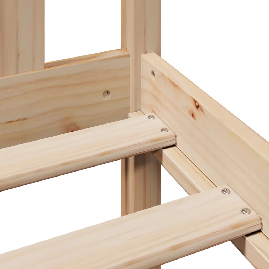 Lit bibliothèque sans matelas 140x190 cm bois de pin massif - XIOS