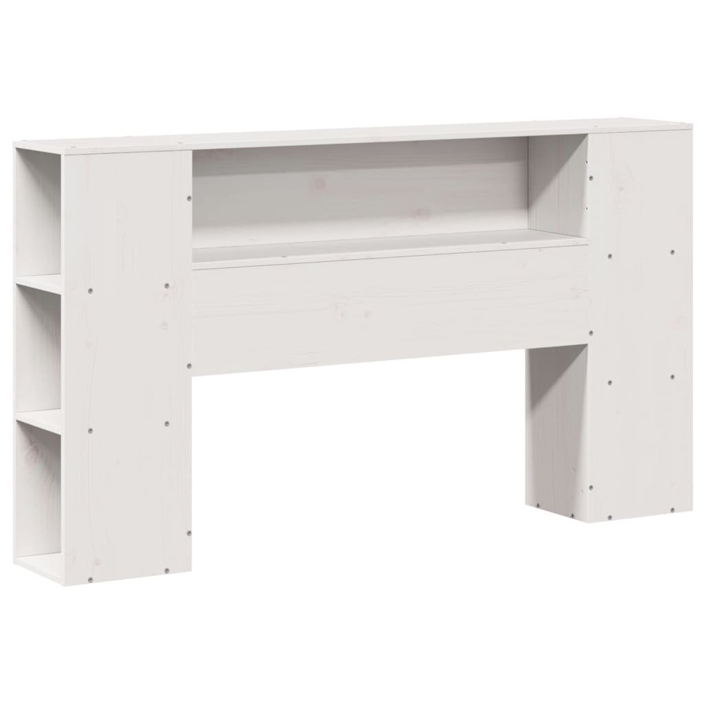 Lit bibliothèque sans matelas blanc 140x200 cm bois pin massif