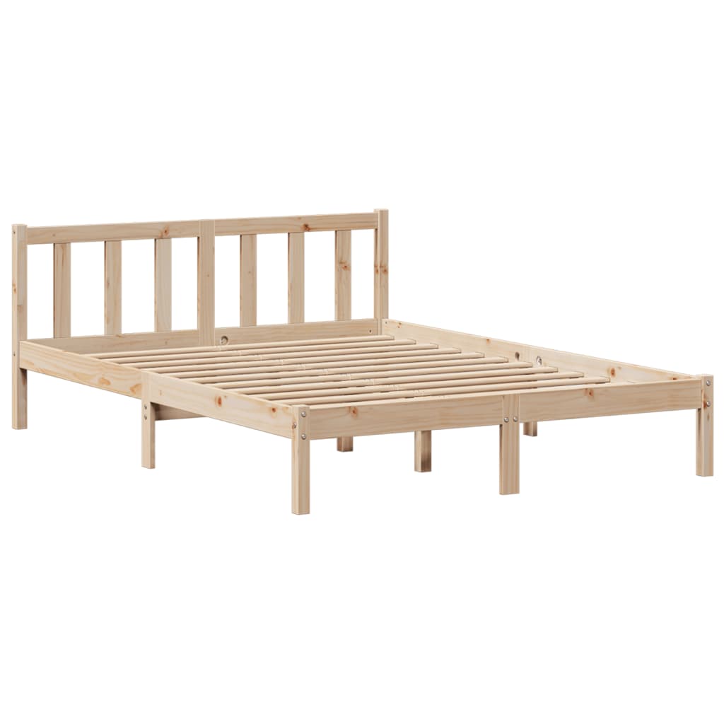 Lit bibliothèque sans matelas 140x200 cm bois massif de pin - XIOS