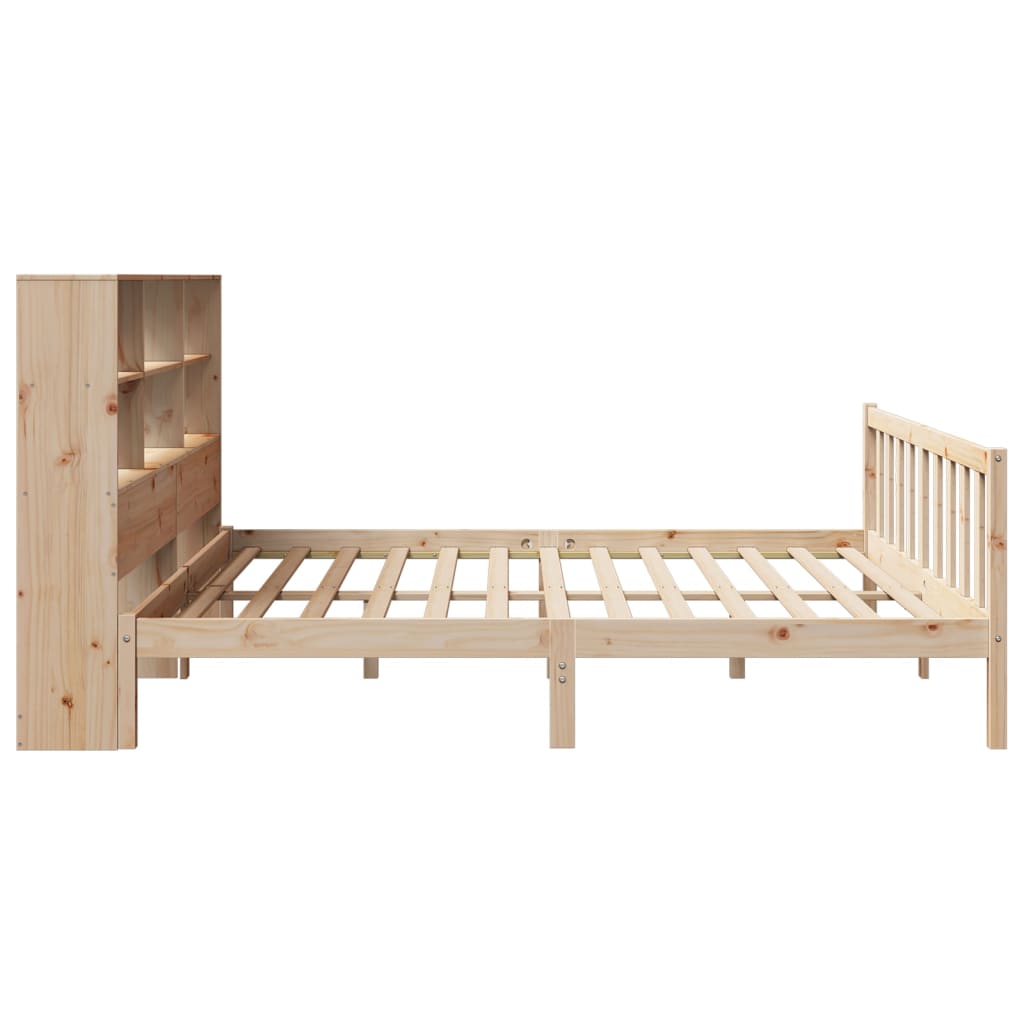 Lit bibliothèque sans matelas 180x200 cm bois massif de pin - XIOS