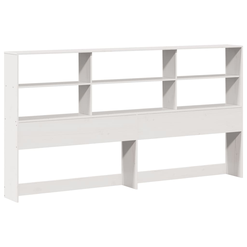 Lit bibliothèque sans matelas blanc 180x200 cm bois pin massif - XIOS