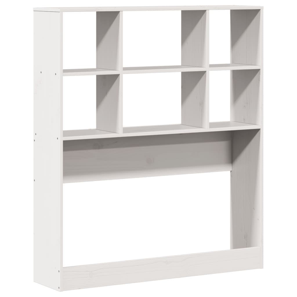 Lit bibliothèque sans matelas blanc 90x190cm bois de pin massif - XIOS