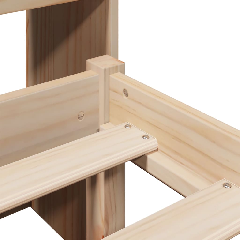 Lit bibliothèque sans matelas 120x200 cm bois de pin massif - XIOS