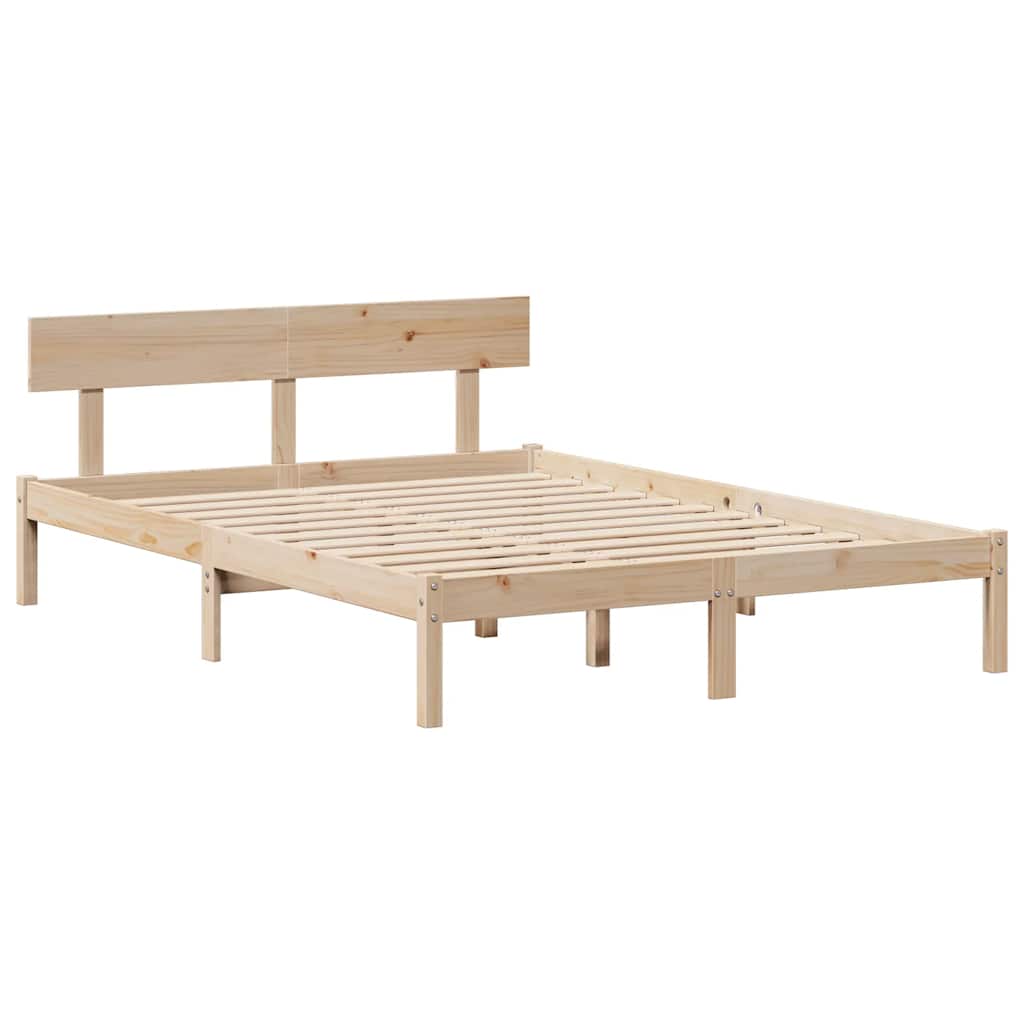 Lit bibliothèque sans matelas 160x200 cm bois massif de pin - XIOS