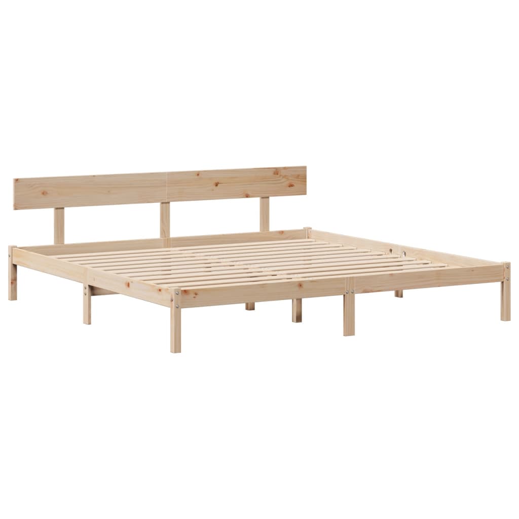 Lit bibliothèque sans matelas 180x200 cm bois massif de pin - XIOS