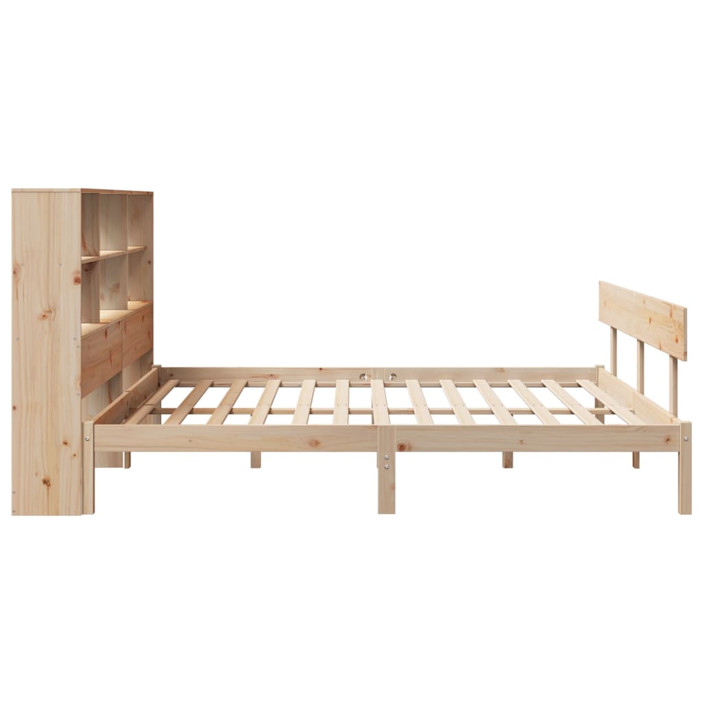 Lit bibliothèque sans matelas 180x200 cm bois massif de pin - XIOS