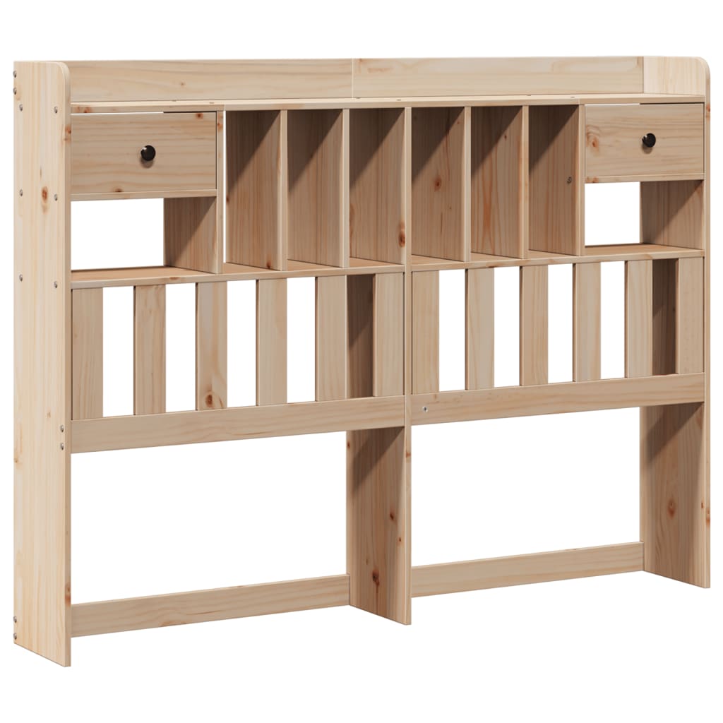 Lit bibliothèque sans matelas 140x190 cm bois de pin massif - XIOS