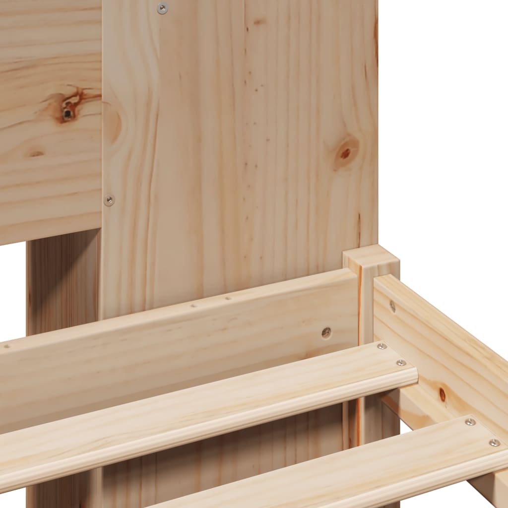 Lit bibliothèque sans matelas 140x190 cm bois de pin massif - XIOS