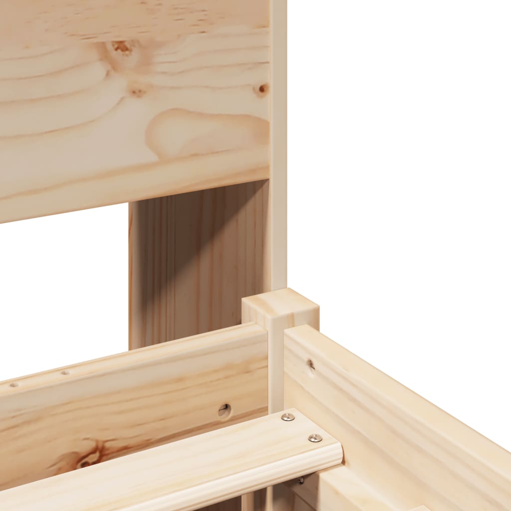 Lit bibliothèque sans matelas 140x200 cm bois massif de pin - XIOS