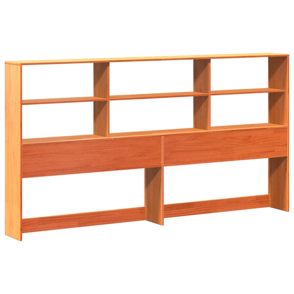 Lit bibliothèque sans matelas cire marron 180x200cm bois massif - XIOS