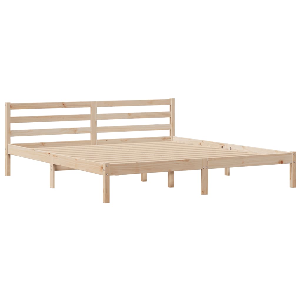 Lit bibliothèque sans matelas 180x200 cm bois massif de pin
