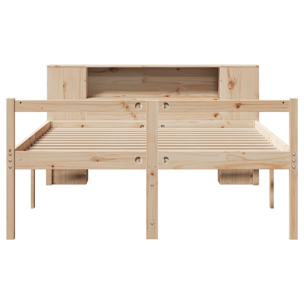 Lit bibliothèque sans matelas 135x190 cm bois de pin massif - XIOS