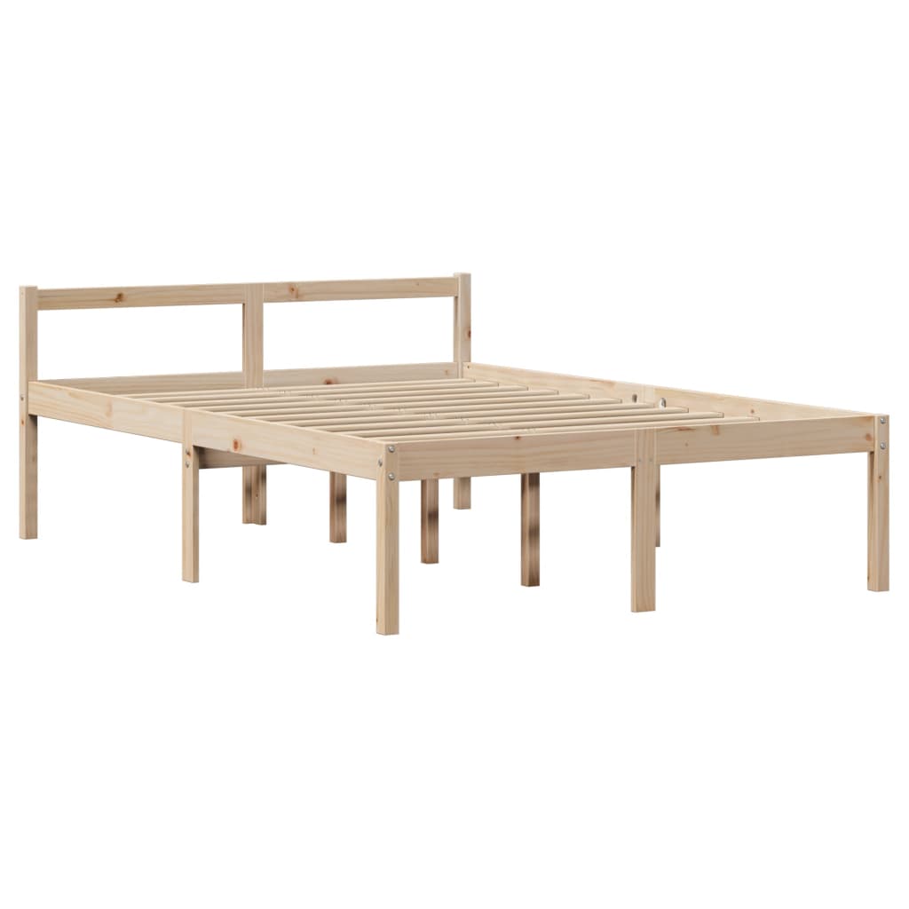 Lit bibliothèque sans matelas 135x190 cm bois de pin massif - XIOS