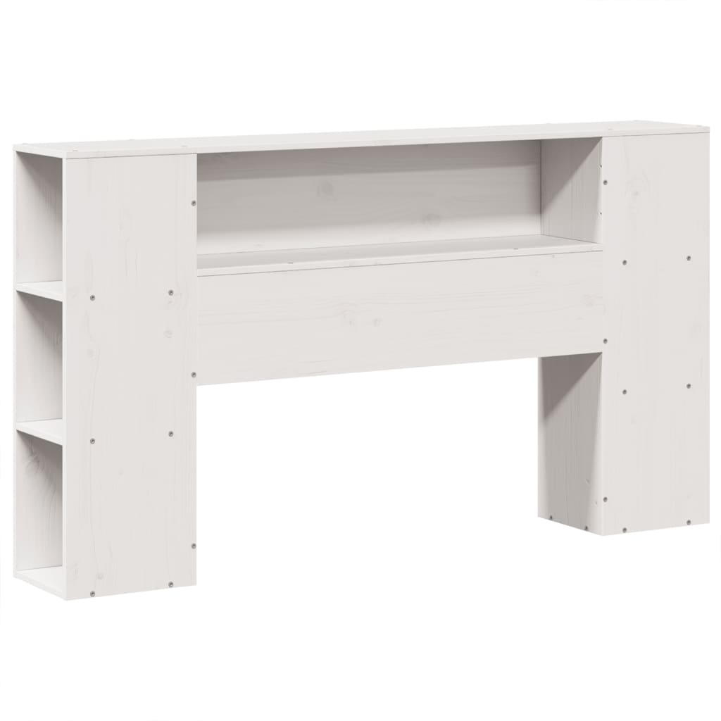 Lit bibliothèque sans matelas blanc 150x200 cm bois pin massif - XIOS