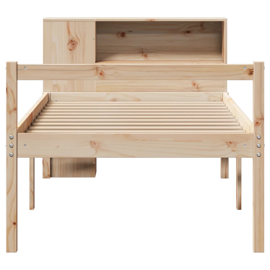 Lit bibliothèque sans matelas 90x190 cm bois de pin massif - XIOS