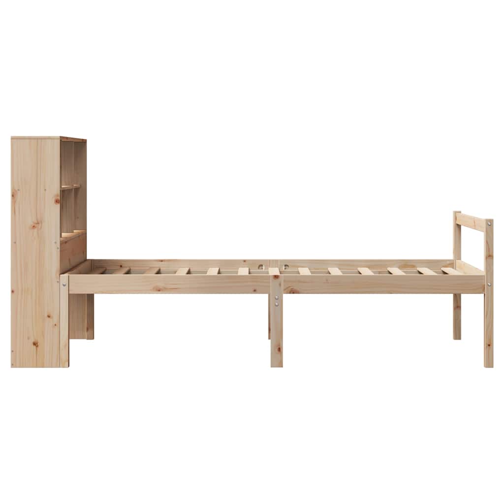 Lit bibliothèque sans matelas 90x200 cm bois de pin massif - XIOS