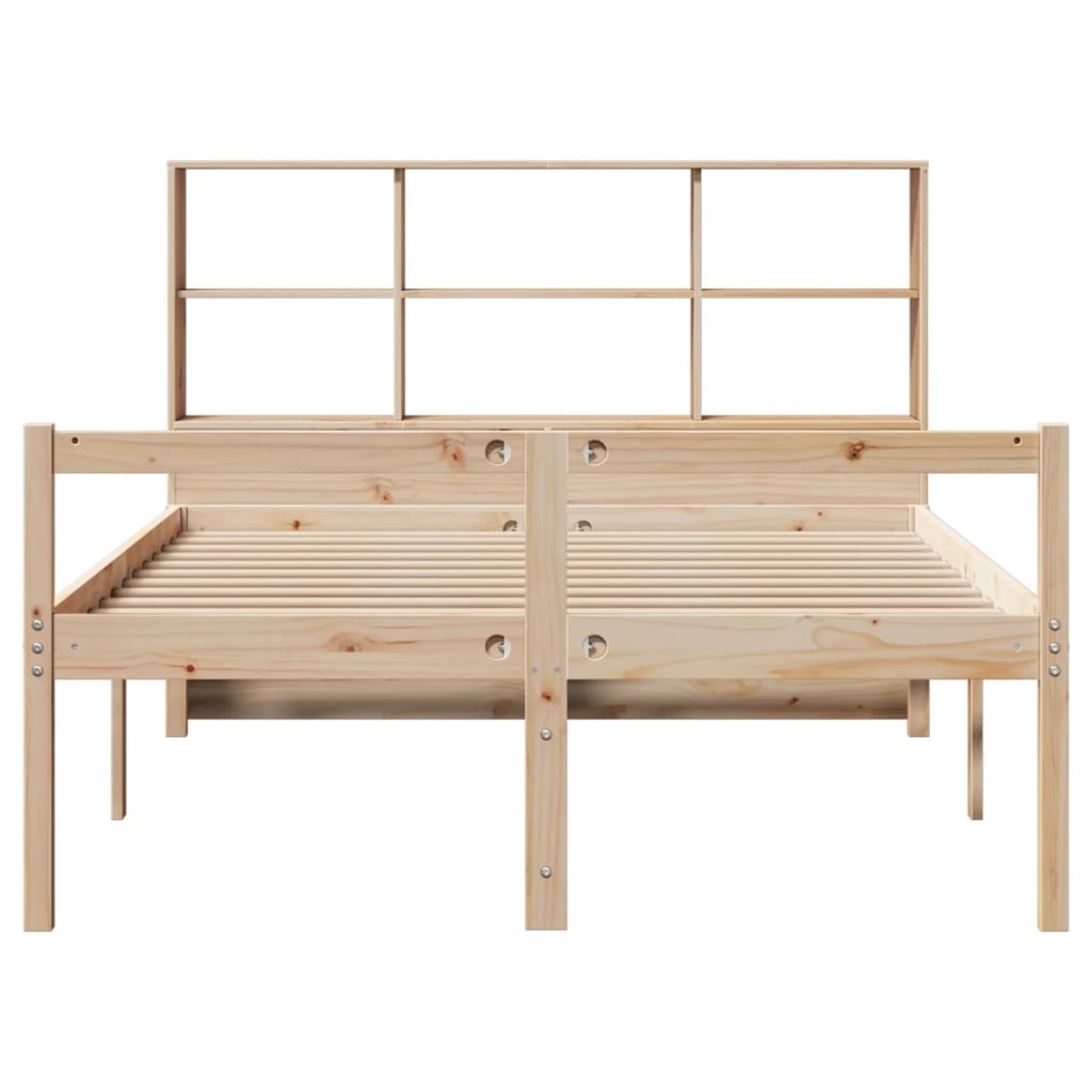 Lit bibliothèque sans matelas 160x200 cm bois massif de pin - XIOS