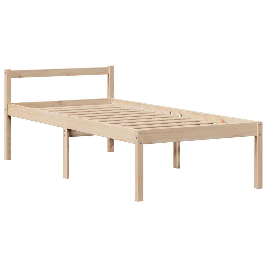 Lit bibliothèque sans matelas 75x190 cm bois de pin massif - XIOS