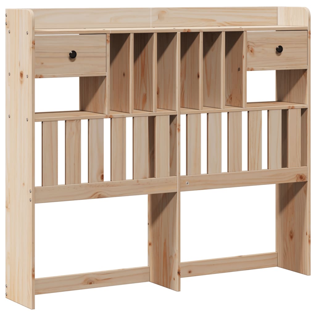 Lit bibliothèque sans matelas 135x190 cm bois de pin massif - XIOS