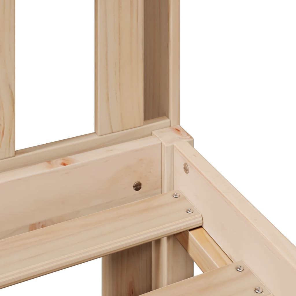Lit bibliothèque sans matelas 135x190 cm bois de pin massif - XIOS