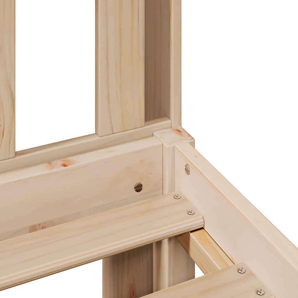 Lit bibliothèque sans matelas 140x190 cm bois de pin massif - XIOS