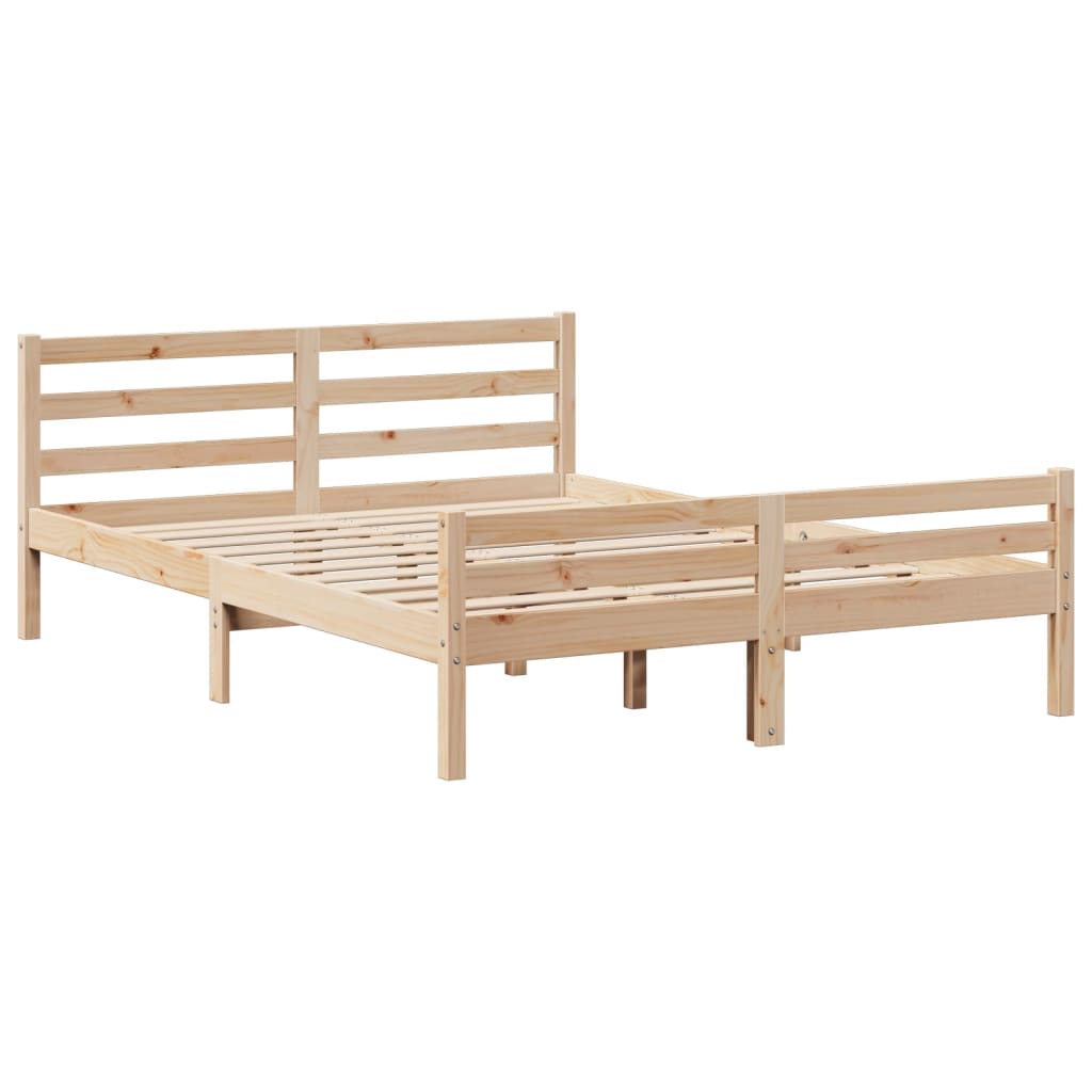 Lit bibliothèque sans matelas 135x190 cm bois de pin massif - XIOS