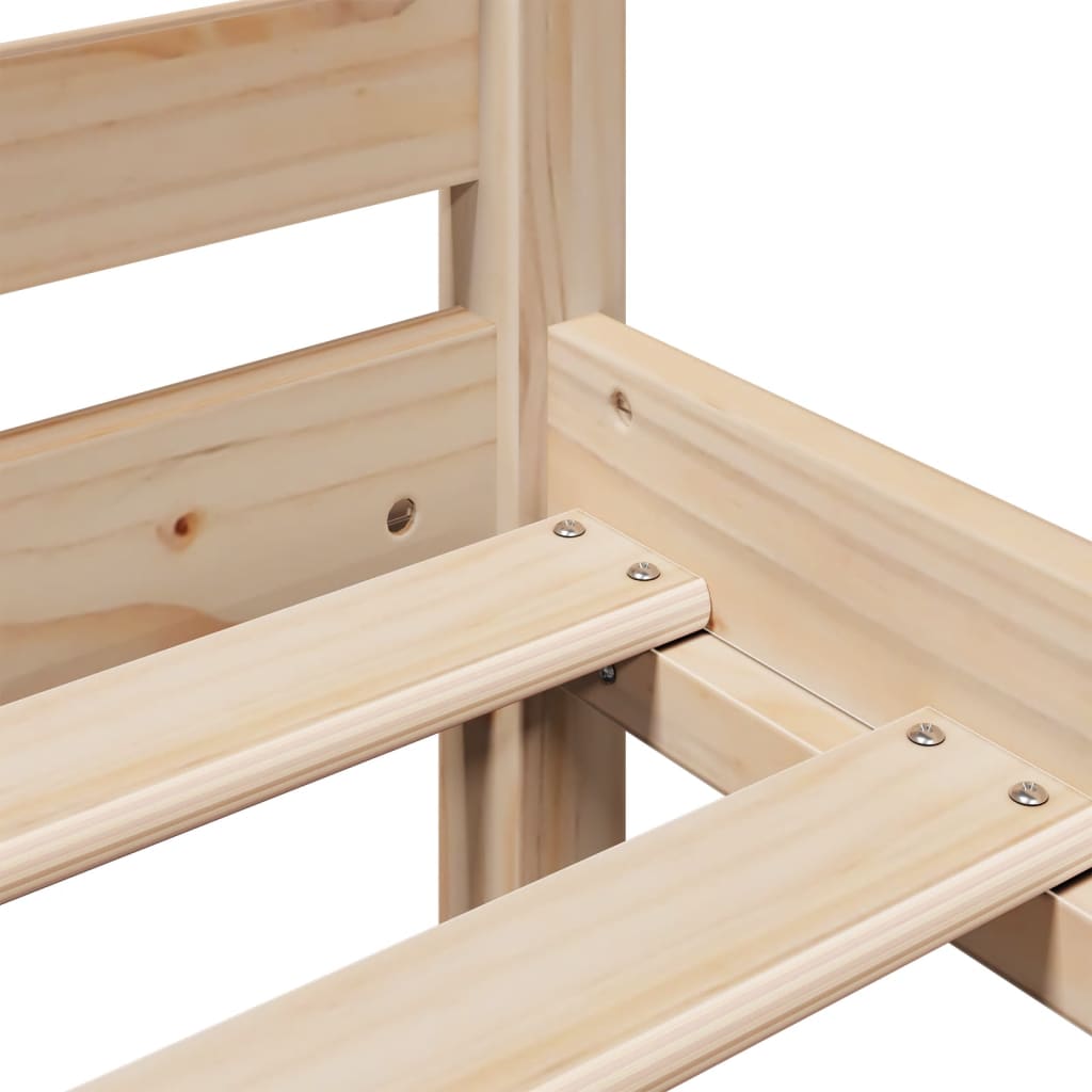 Lit bibliothèque sans matelas 135x190 cm bois de pin massif - XIOS