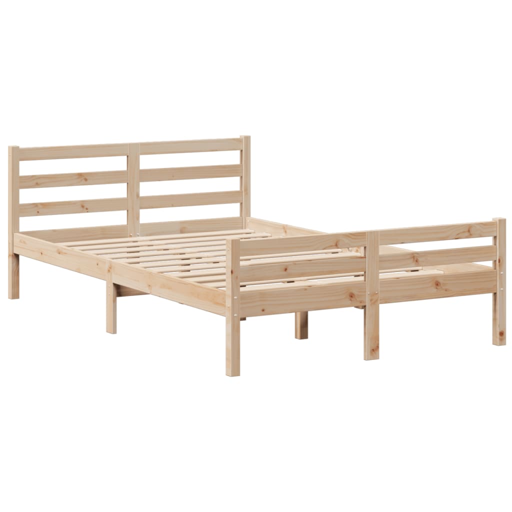 Lit bibliothèque sans matelas 135x190 cm bois de pin massif - XIOS