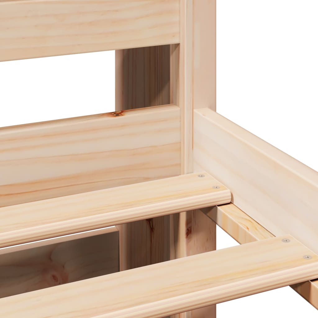 Lit bibliothèque sans matelas 140x190 cm bois de pin massif - XIOS
