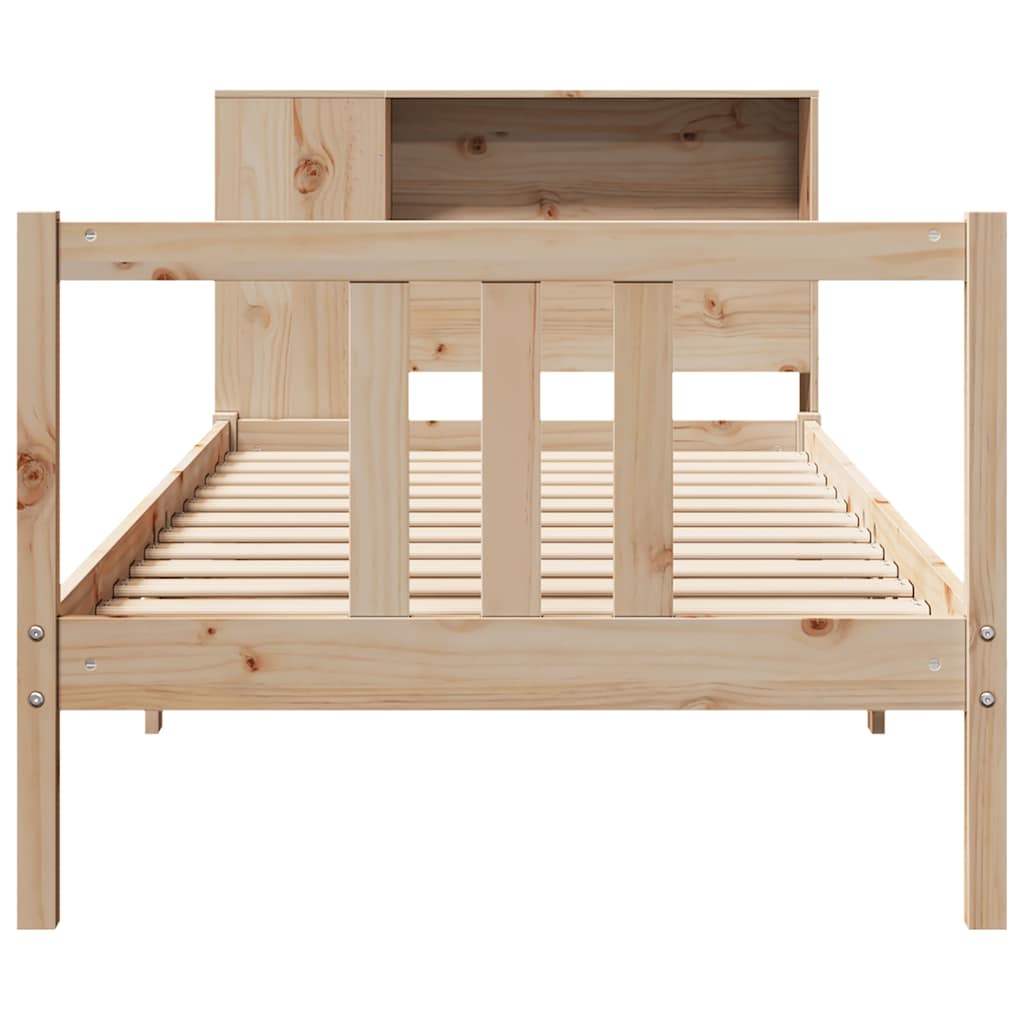 Lit bibliothèque sans matelas 75x190 cm bois de pin massif - XIOS