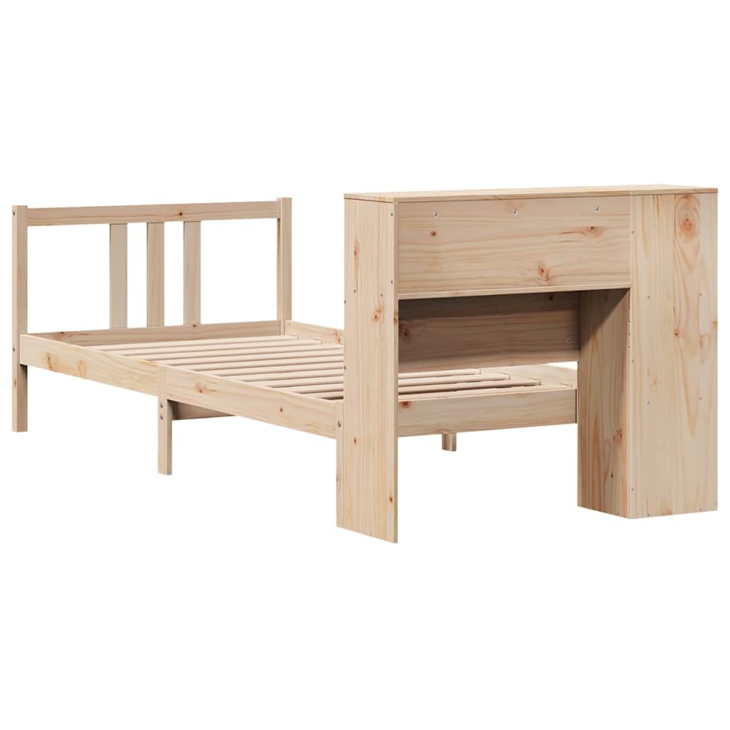 Lit bibliothèque sans matelas 75x190 cm bois de pin massif - XIOS