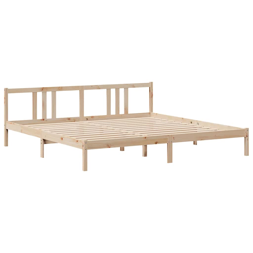 Lit bibliothèque sans matelas 180x200 cm bois massif de pin - XIOS