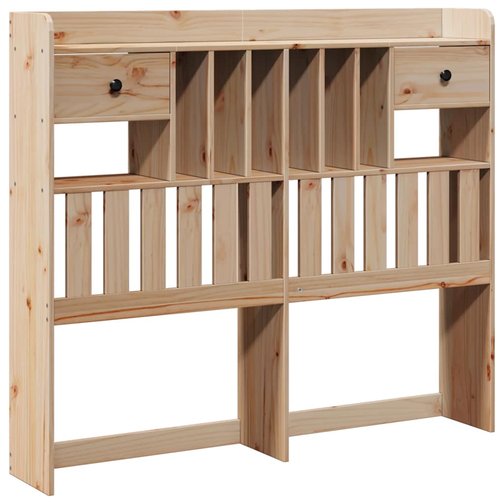 Lit bibliothèque sans matelas 135x190 cm bois de pin massif - XIOS