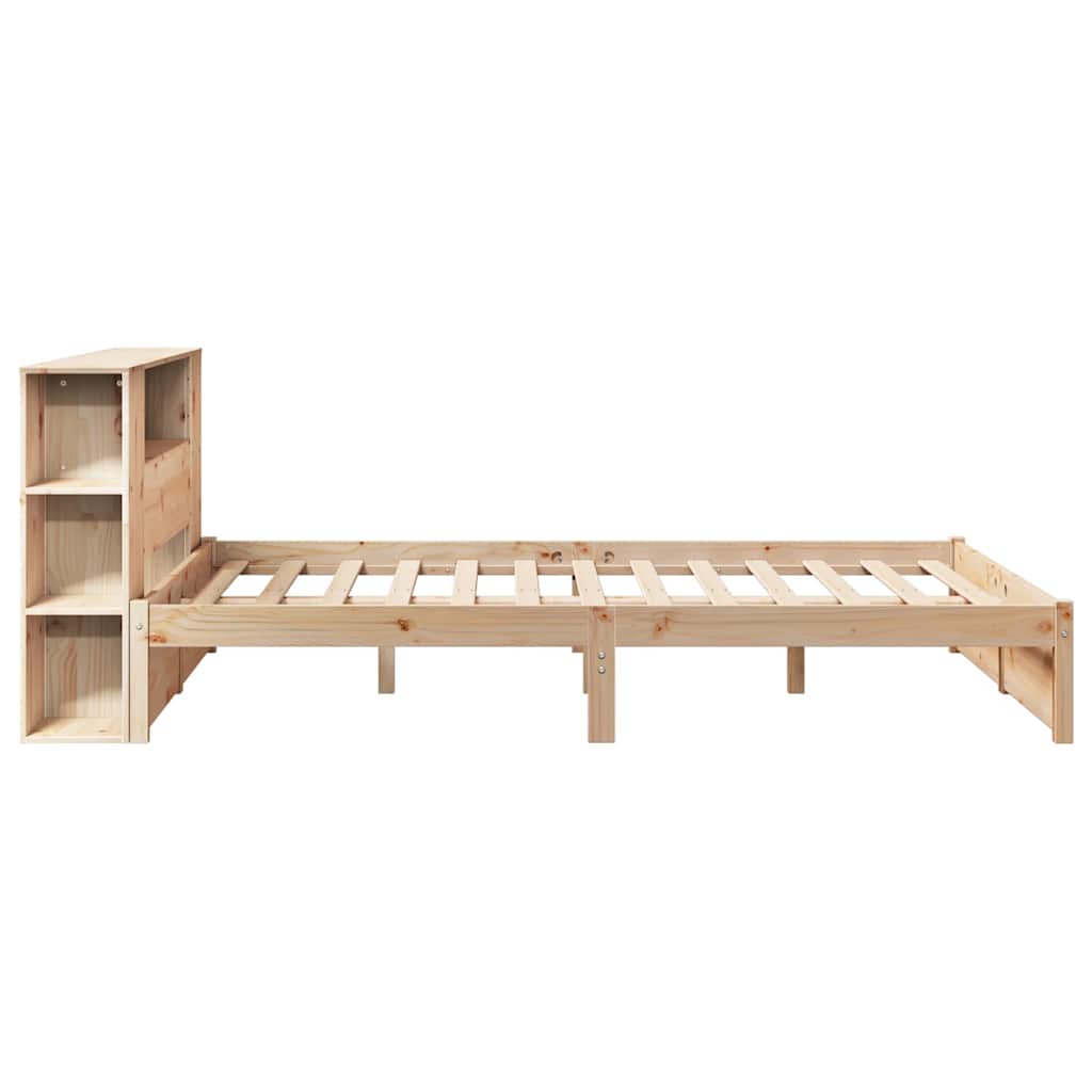 Lit bibliothèque sans matelas 140x190 cm bois de pin massif - XIOS