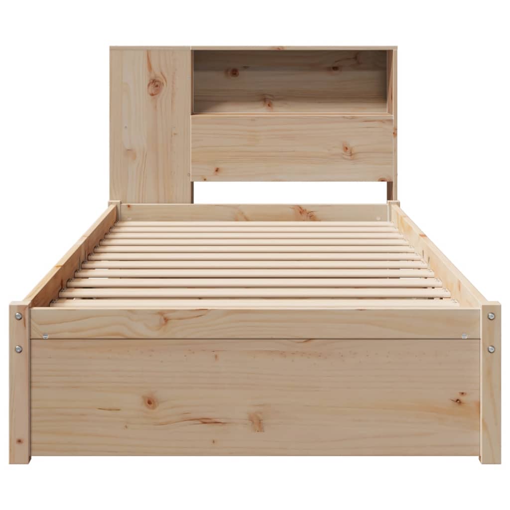 Lit bibliothèque sans matelas 75x190 cm bois de pin massif - XIOS