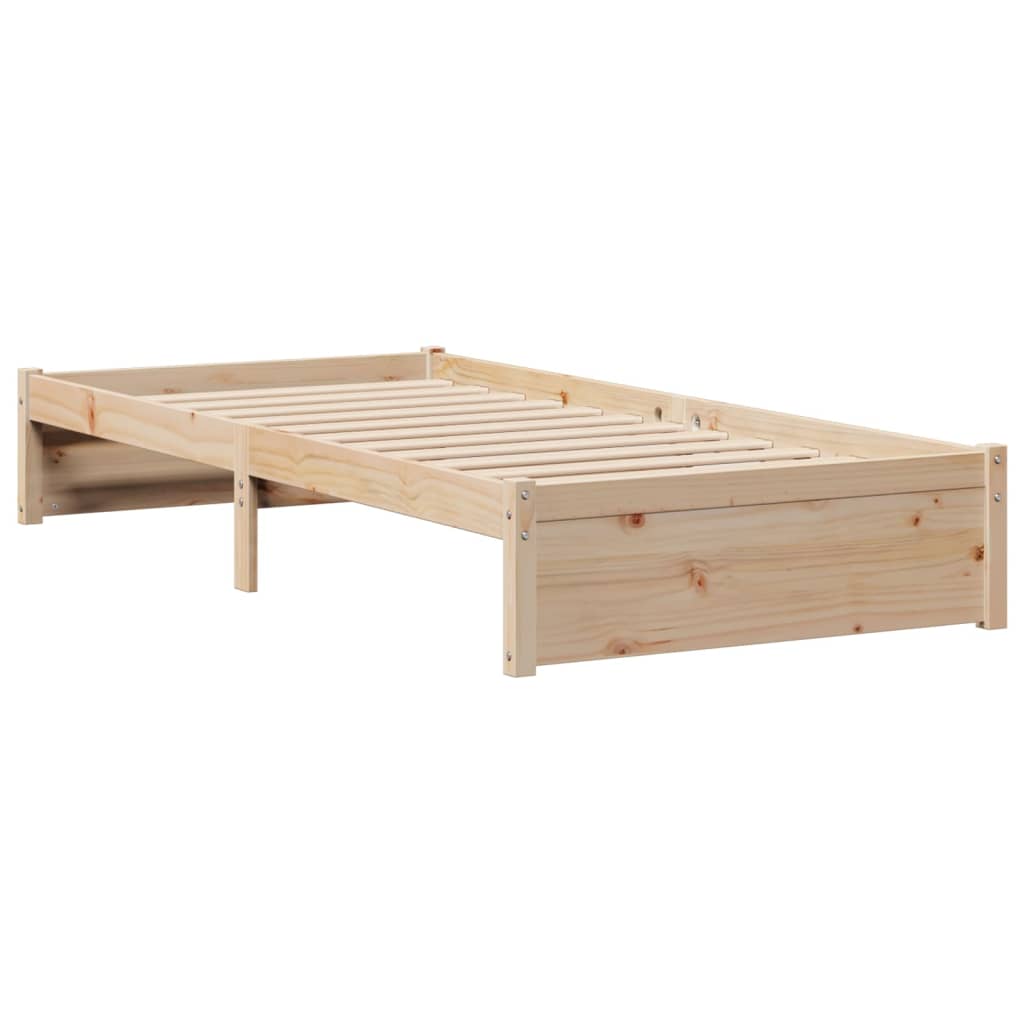 Lit bibliothèque sans matelas 75x190 cm bois de pin massif - XIOS