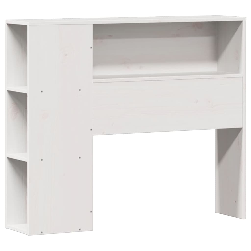 Lit bibliothèque sans matelas blanc 90x190cm bois de pin massif - XIOS