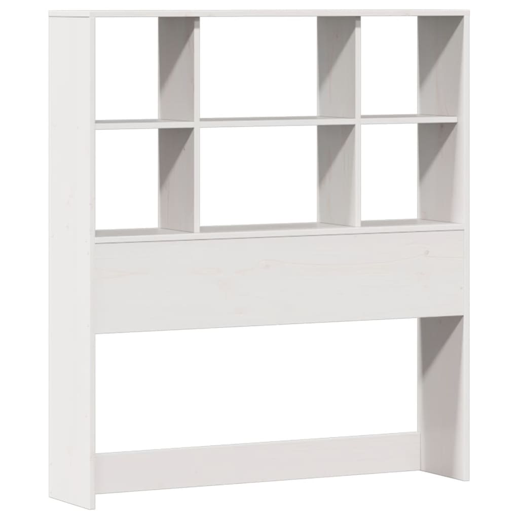 Lit bibliothèque sans matelas blanc 90x200cm bois de pin massif - XIOS