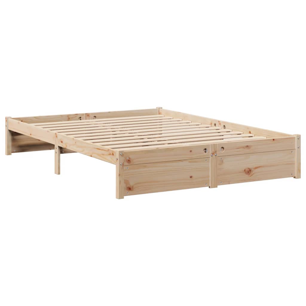 Lit bibliothèque sans matelas 120x200 cm bois de pin massif - XIOS