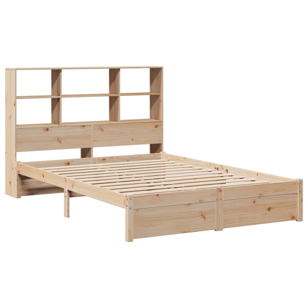 Lit bibliothèque sans matelas 150x200 cm bois massif de pin - XIOS