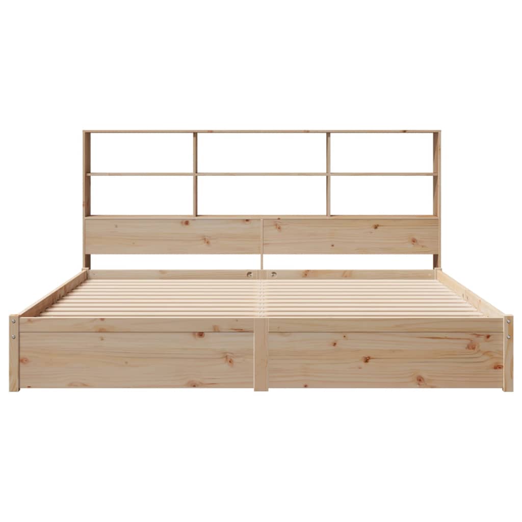 Lit bibliothèque sans matelas 180x200 cm bois massif de pin - XIOS