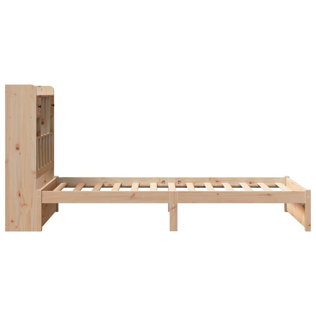 Lit bibliothèque sans matelas 75x190 cm bois de pin massif - XIOS