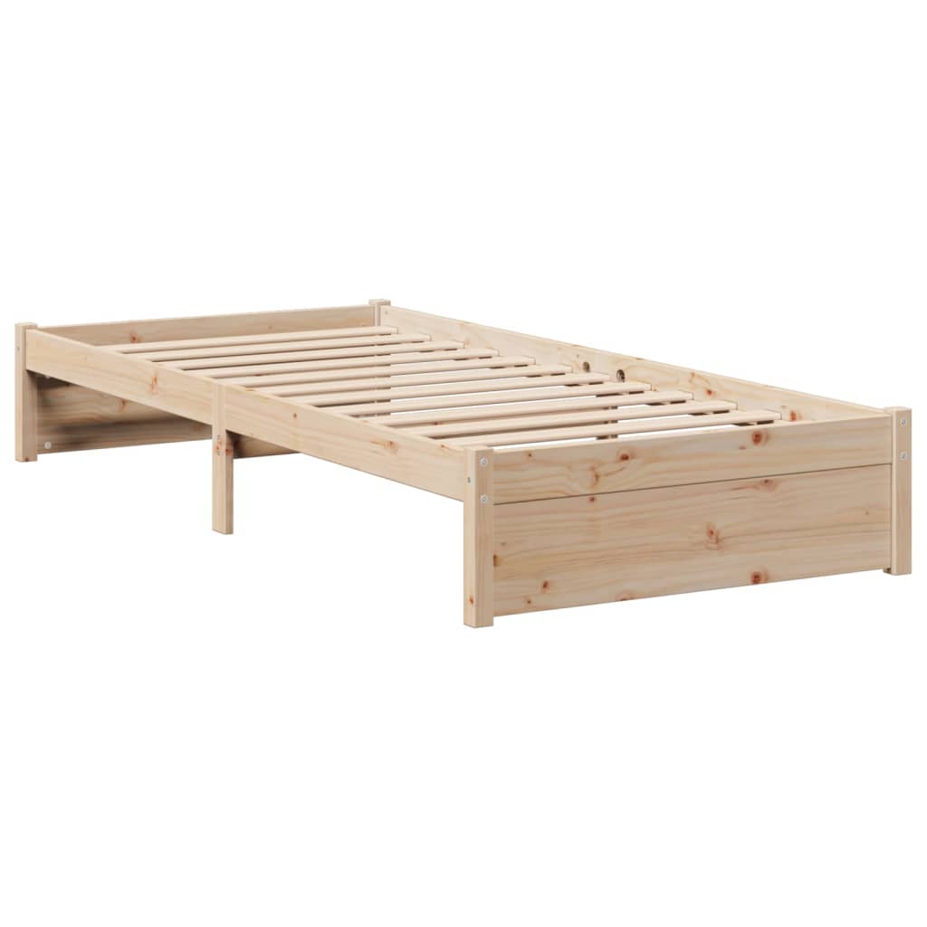 Lit bibliothèque sans matelas 100x200 cm bois massif de pin - XIOS