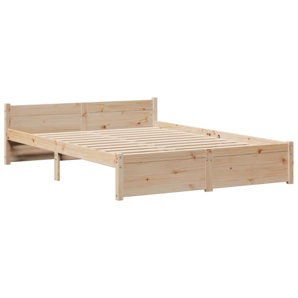 Lit bibliothèque sans matelas 135x190 cm bois de pin massif - XIOS