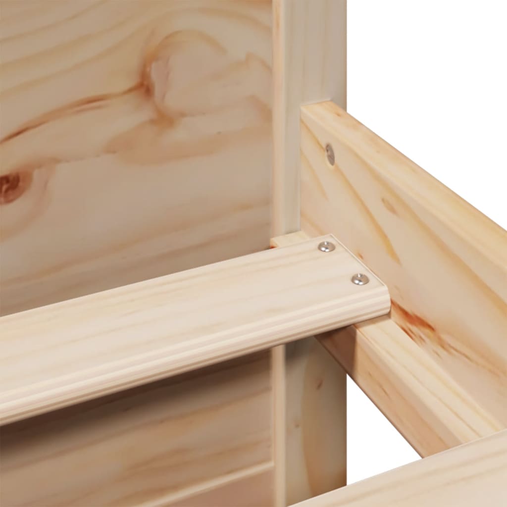 Lit bibliothèque sans matelas 135x190 cm bois de pin massif - XIOS