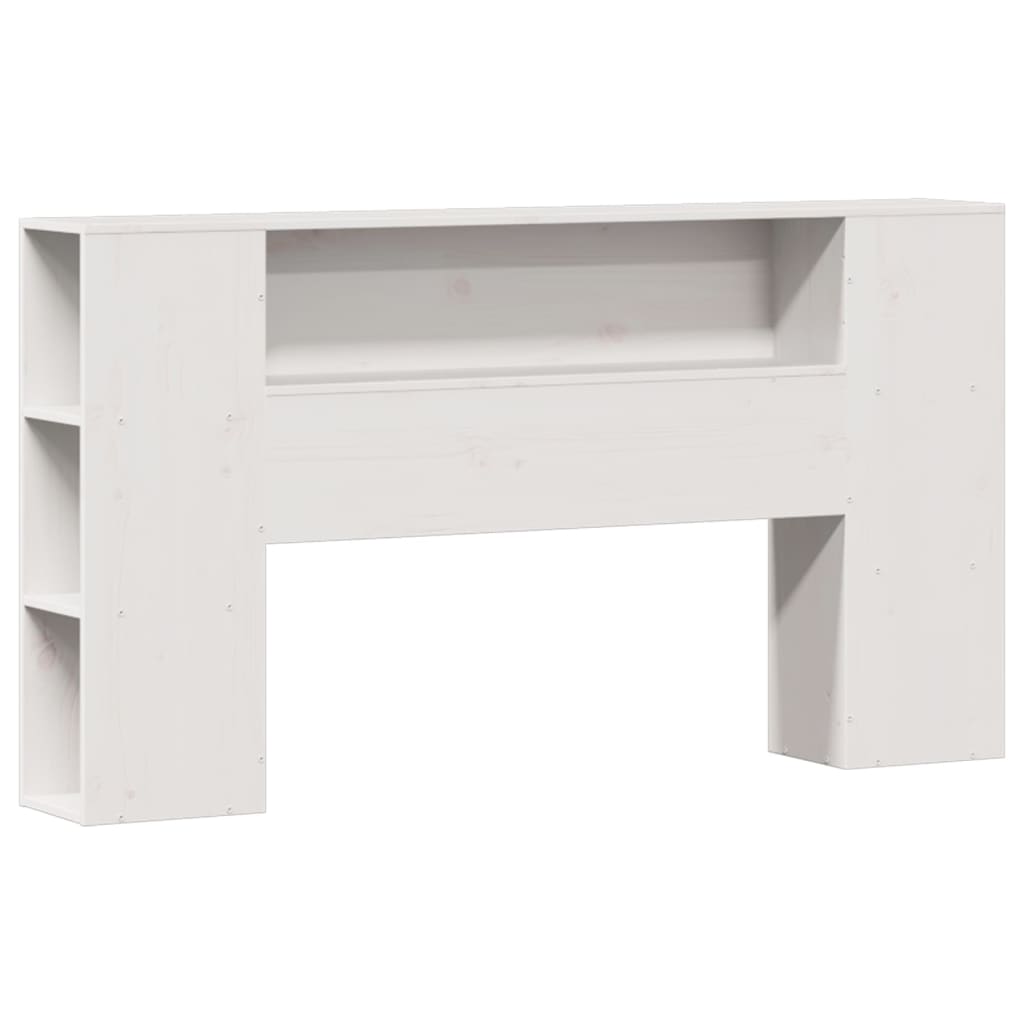 Lit bibliothèque sans matelas blanc 135x190 cm bois pin massif - XIOS