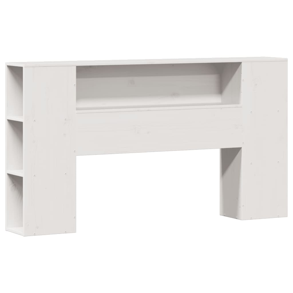 Lit bibliothèque sans matelas blanc 140x190 cm bois pin massif - XIOS