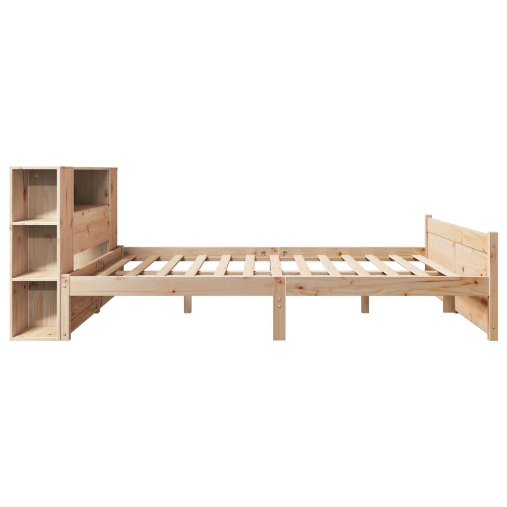 Lit bibliothèque sans matelas 160x200 cm bois massif de pin - XIOS